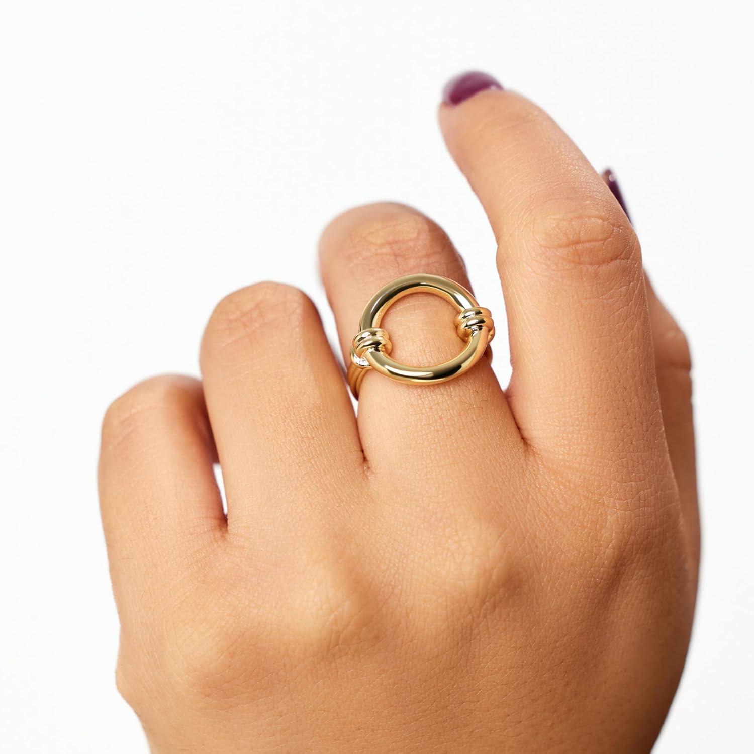 imageAna Luisa Gold Rings for Women 14K Gold Plated Rings for Women Non Tarnish Trendy Stacking Ring for Daily Wear Twisted Heart Eternity Ring Styles Hypoallergenic amp WaterResistant JewelrySize 9