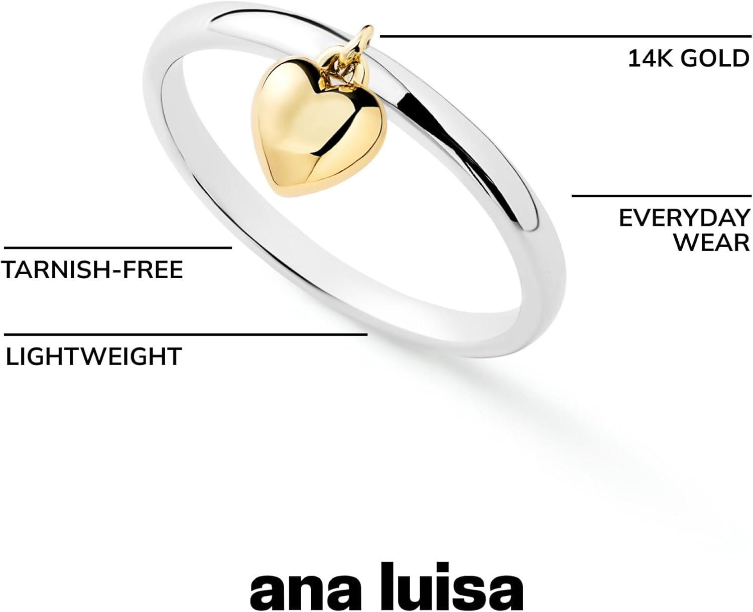 imageAna Luisa Gold Rings for Women 14K Gold Plated Rings for Women Non Tarnish Trendy Stacking Ring for Daily Wear Twisted Heart Eternity Ring Styles Hypoallergenic amp WaterResistant JewelrySize 9