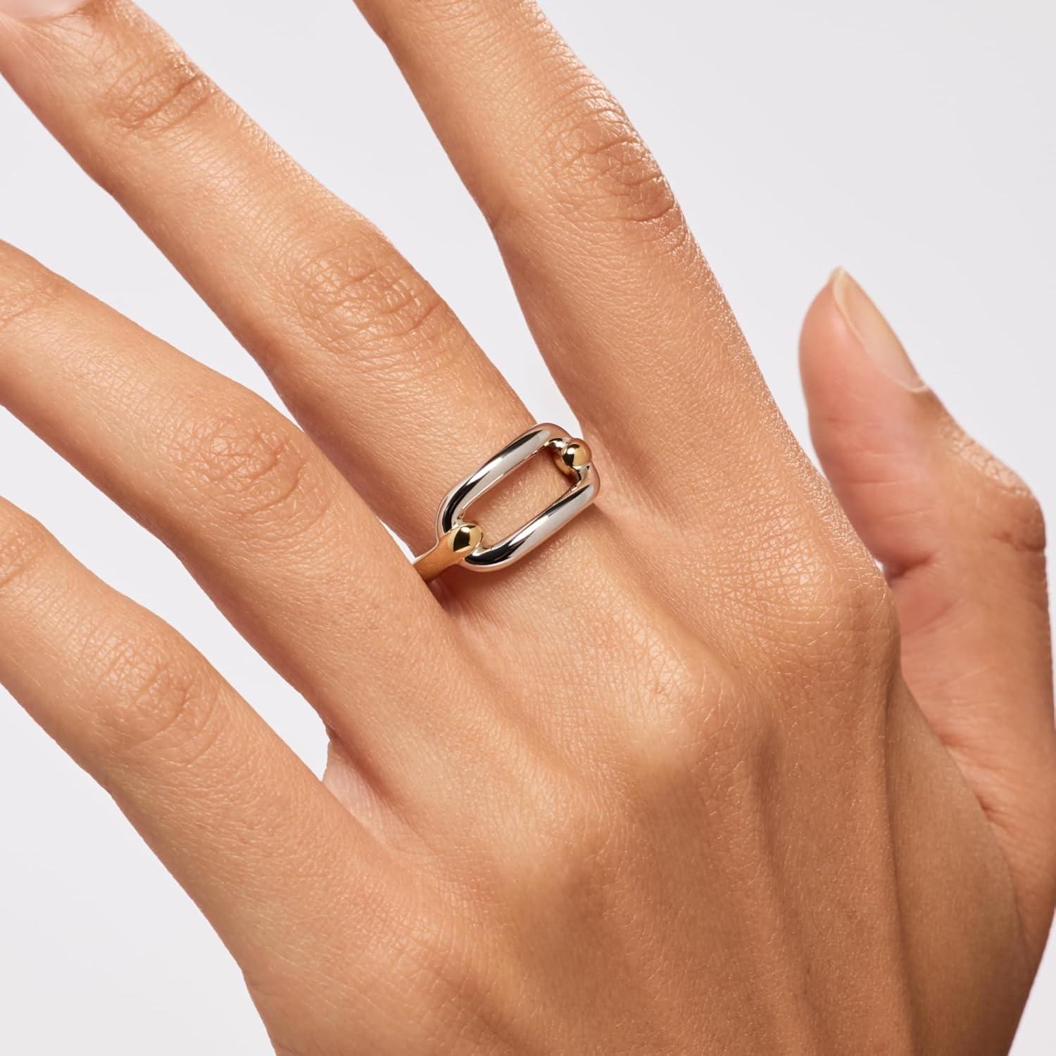 imageAna Luisa Gold Rings for Women 14K Gold Plated Rings for Women Non Tarnish Trendy Stacking Ring for Daily Wear Twisted Heart Eternity Ring Styles Hypoallergenic amp WaterResistant JewelrySize 7