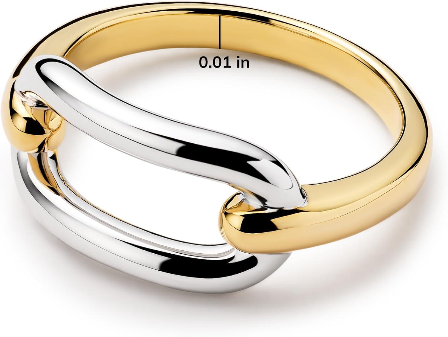 imageAna Luisa Gold Rings for Women 14K Gold Plated Rings for Women Non Tarnish Trendy Stacking Ring for Daily Wear Twisted Heart Eternity Ring Styles Hypoallergenic amp WaterResistant JewelrySize 7