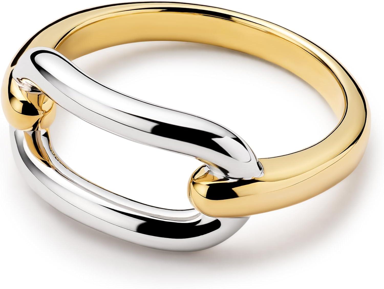 imageAna Luisa Gold Rings for Women 14K Gold Plated Rings for Women Non Tarnish Trendy Stacking Ring for Daily Wear Twisted Heart Eternity Ring Styles Hypoallergenic amp WaterResistant JewelrySize 9