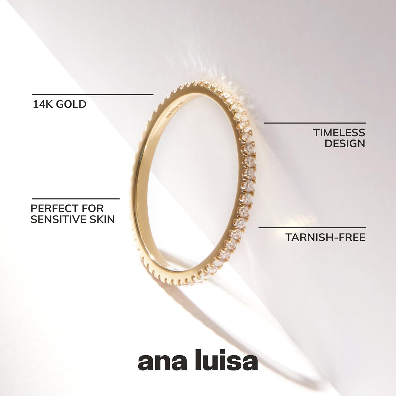 imageAna Luisa Gold Rings for Women 14K Gold Plated Rings for Women Non Tarnish Trendy Stacking Ring for Daily Wear Twisted Heart Eternity Ring Styles Hypoallergenic amp WaterResistant JewelrySize 6