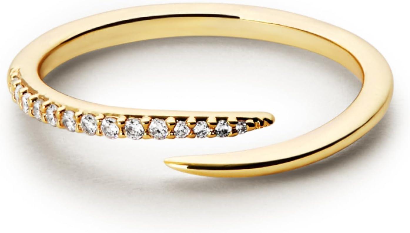 imageAna Luisa Gold Rings for Women 14K Gold Plated Rings for Women Non Tarnish Trendy Stacking Ring for Daily Wear Twisted Heart Eternity Ring Styles Hypoallergenic amp WaterResistant JewelrySize 5