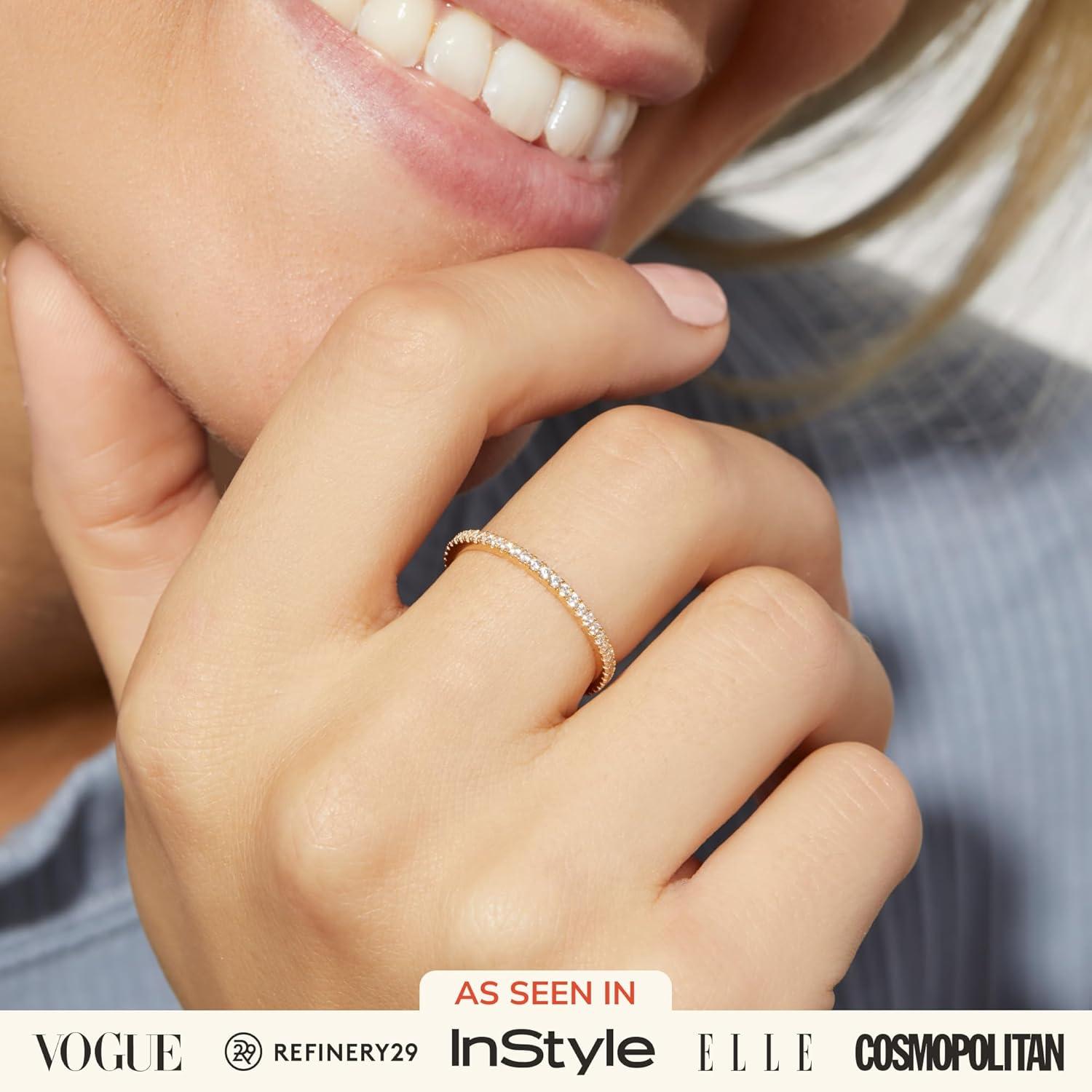 imageAna Luisa Gold Rings for Women 14K Gold Plated Rings for Women Non Tarnish Trendy Stacking Ring for Daily Wear Twisted Heart Eternity Ring Styles Hypoallergenic amp WaterResistant JewelrySize 5