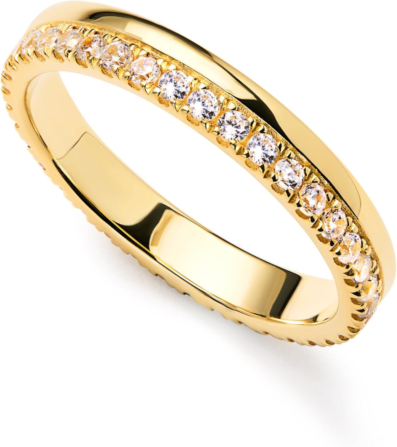 imageAna Luisa Gold Rings for Women 14K Gold Plated Rings for Women Non Tarnish Trendy Stacking Ring for Daily Wear Twisted Heart Eternity Ring Styles Hypoallergenic amp WaterResistant JewelrySize 6