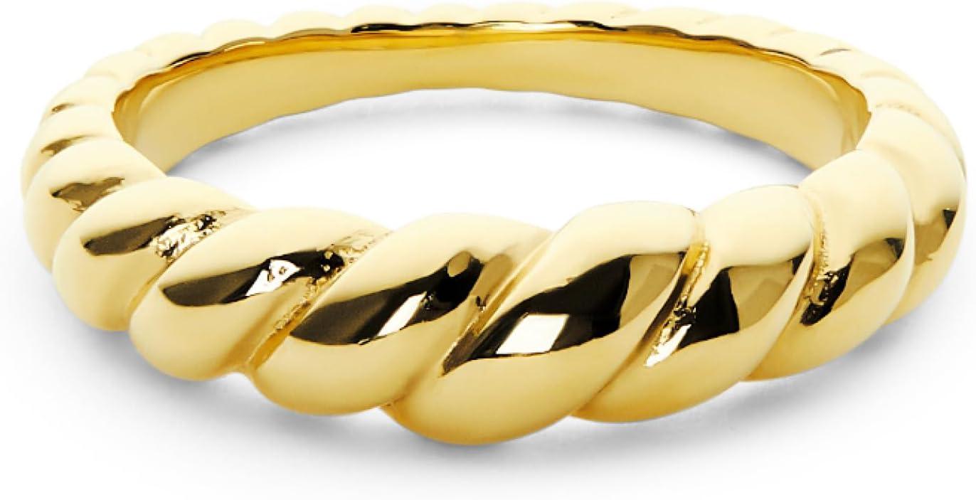imageAna Luisa Gold Rings for Women 14K Gold Plated Rings for Women Non Tarnish Trendy Stacking Ring for Daily Wear Twisted Heart Eternity Ring Styles Hypoallergenic amp WaterResistant JewelrySize 8