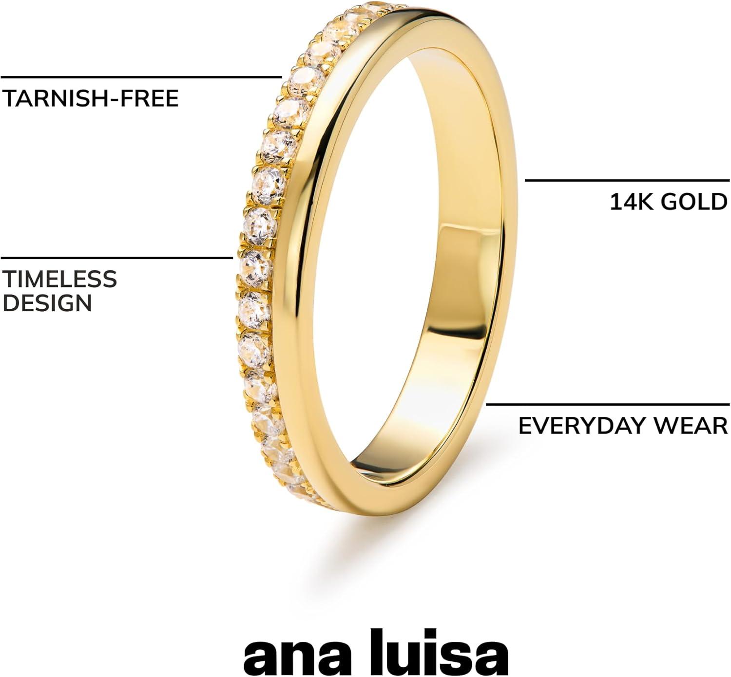 imageAna Luisa Gold Rings for Women 14K Gold Plated Rings for Women Non Tarnish Trendy Stacking Ring for Daily Wear Twisted Heart Eternity Ring Styles Hypoallergenic amp WaterResistant JewelrySize 6