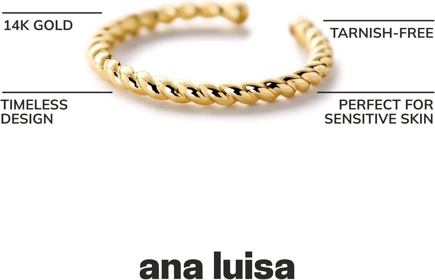 imageAna Luisa Gold Rings for Women 14K Gold Plated Rings for Women Non Tarnish Trendy Stacking Ring for Daily Wear Twisted Heart Eternity Ring Styles Hypoallergenic amp WaterResistant JewelryAdjustable