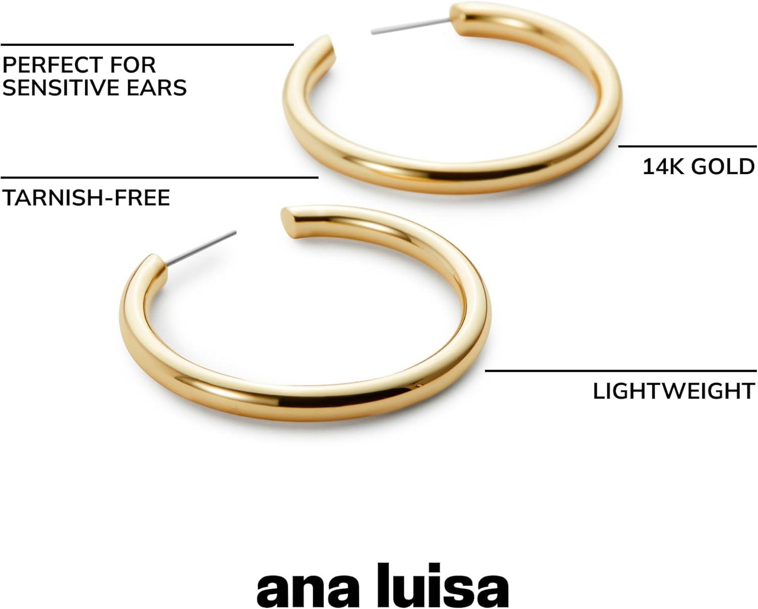 imageAna Luisa Hoop Earrings for Women Sterling Silver 14K Gold Plated amp Silver Rhodium Plated Assorted Earring Styles Dainty Small Gold Hoop Earrings for Daily Wear Hypoallergenic amp TarnishFreeGold