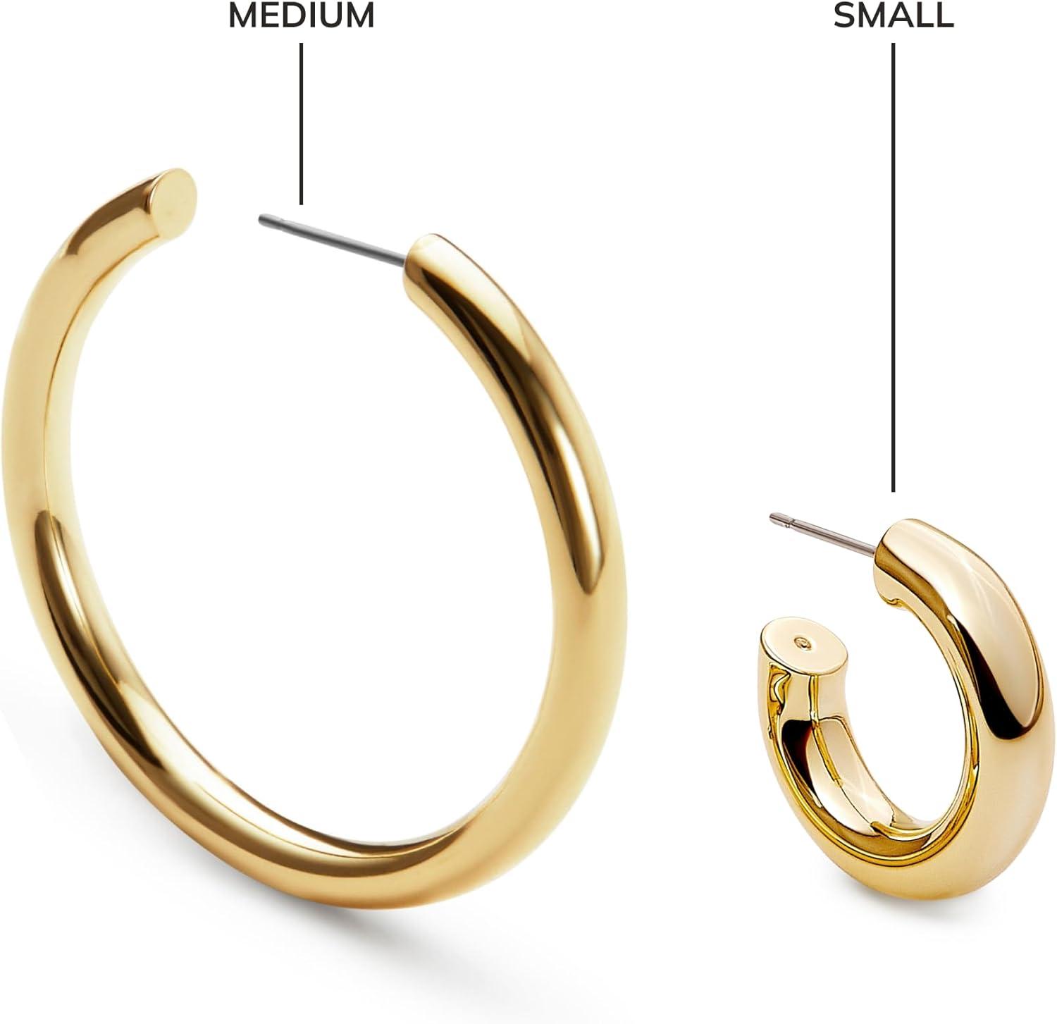 imageAna Luisa Hoop Earrings for Women Sterling Silver 14K Gold Plated amp Silver Rhodium Plated Assorted Earring Styles Dainty Small Gold Hoop Earrings for Daily Wear Hypoallergenic amp TarnishFreeGold