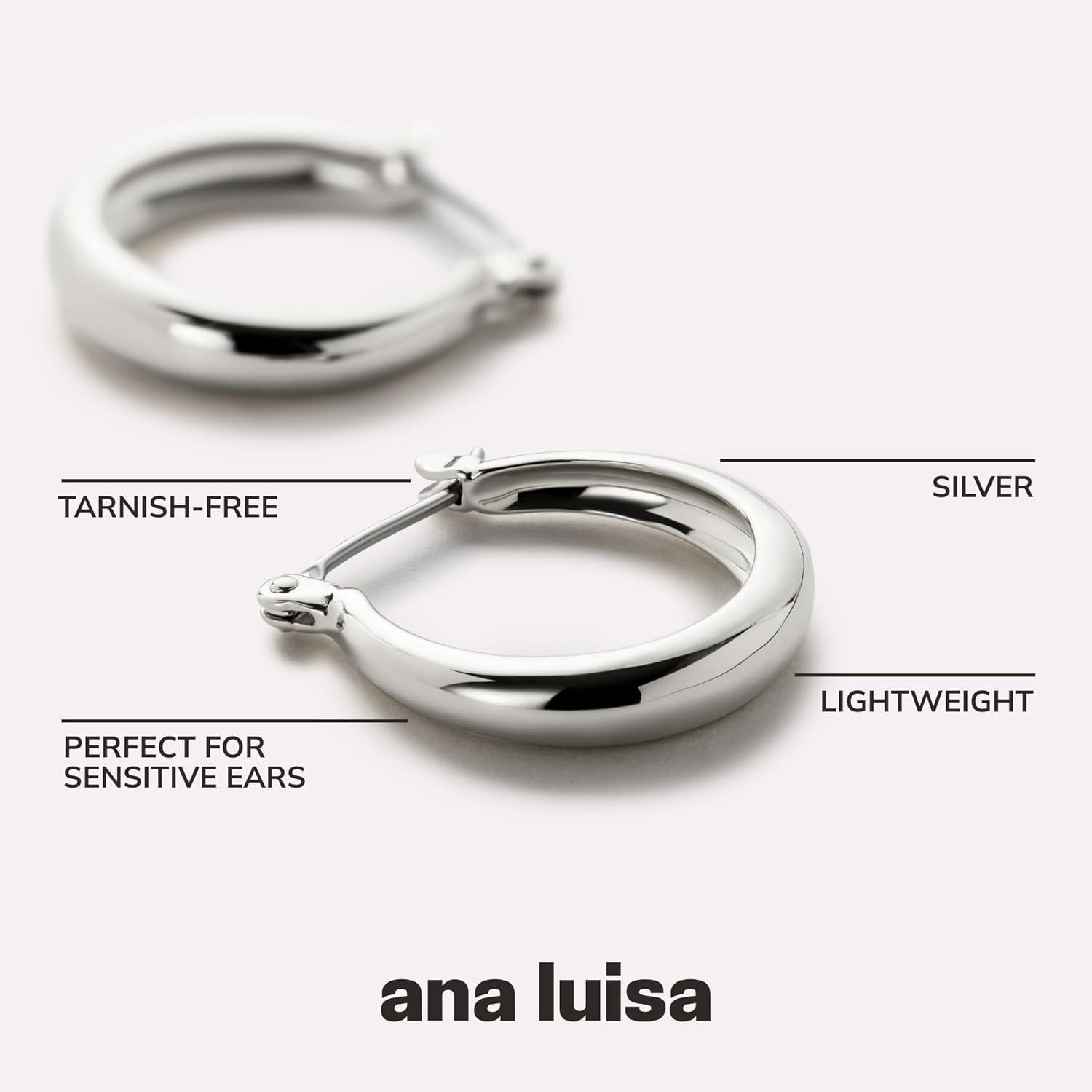 imageAna Luisa Hoop Earrings for Women Sterling Silver 14K Gold Plated amp Silver Rhodium Plated Assorted Earring Styles Dainty Small Gold Hoop Earrings for Daily Wear Hypoallergenic amp TarnishFreeSilver