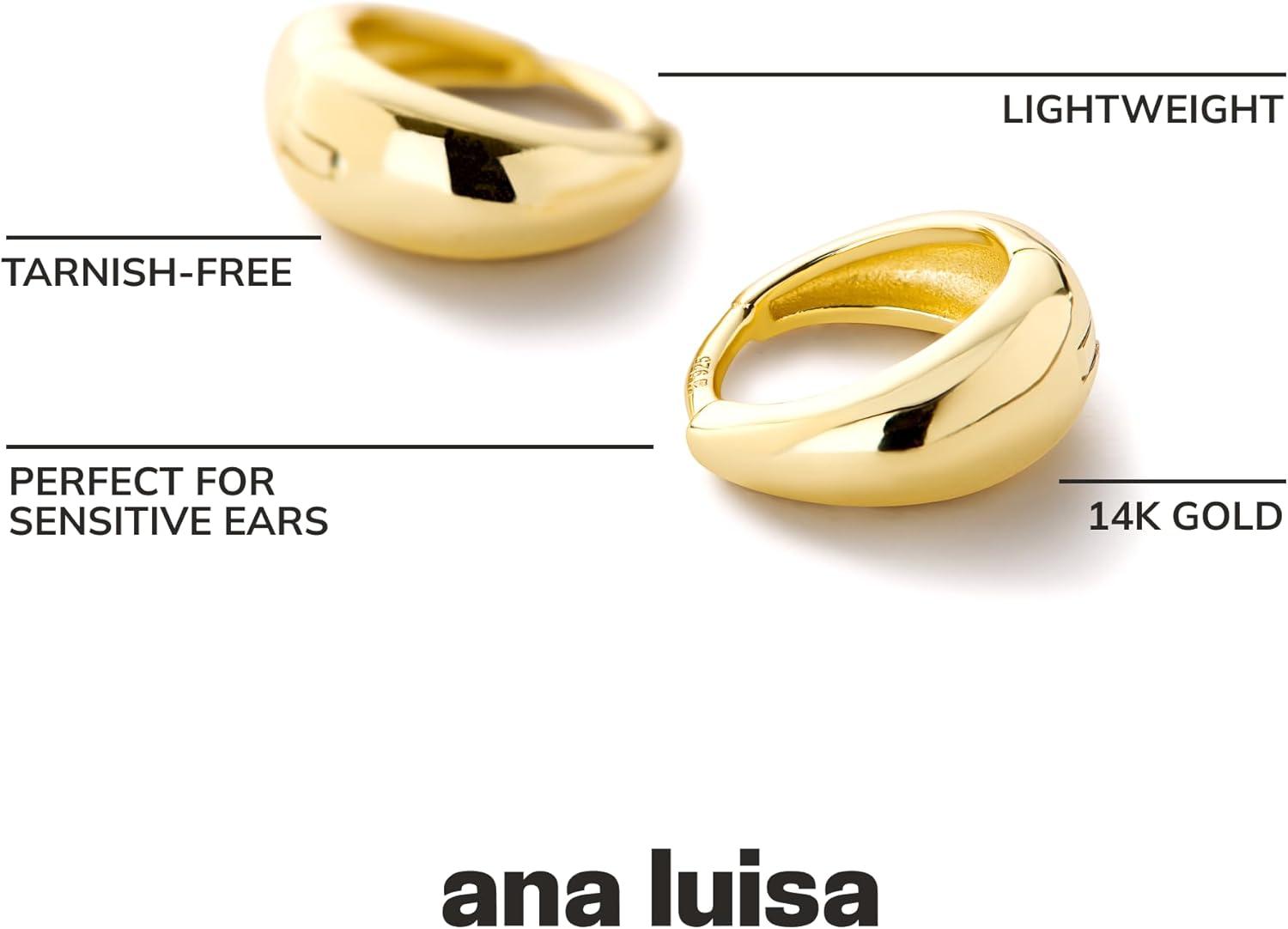 imageAna Luisa Hoop Earrings for Women Sterling Silver 14K Gold Plated amp Silver Rhodium Plated Assorted Earring Styles Dainty Small Gold Hoop Earrings for Daily Wear Hypoallergenic amp TarnishFreeGold