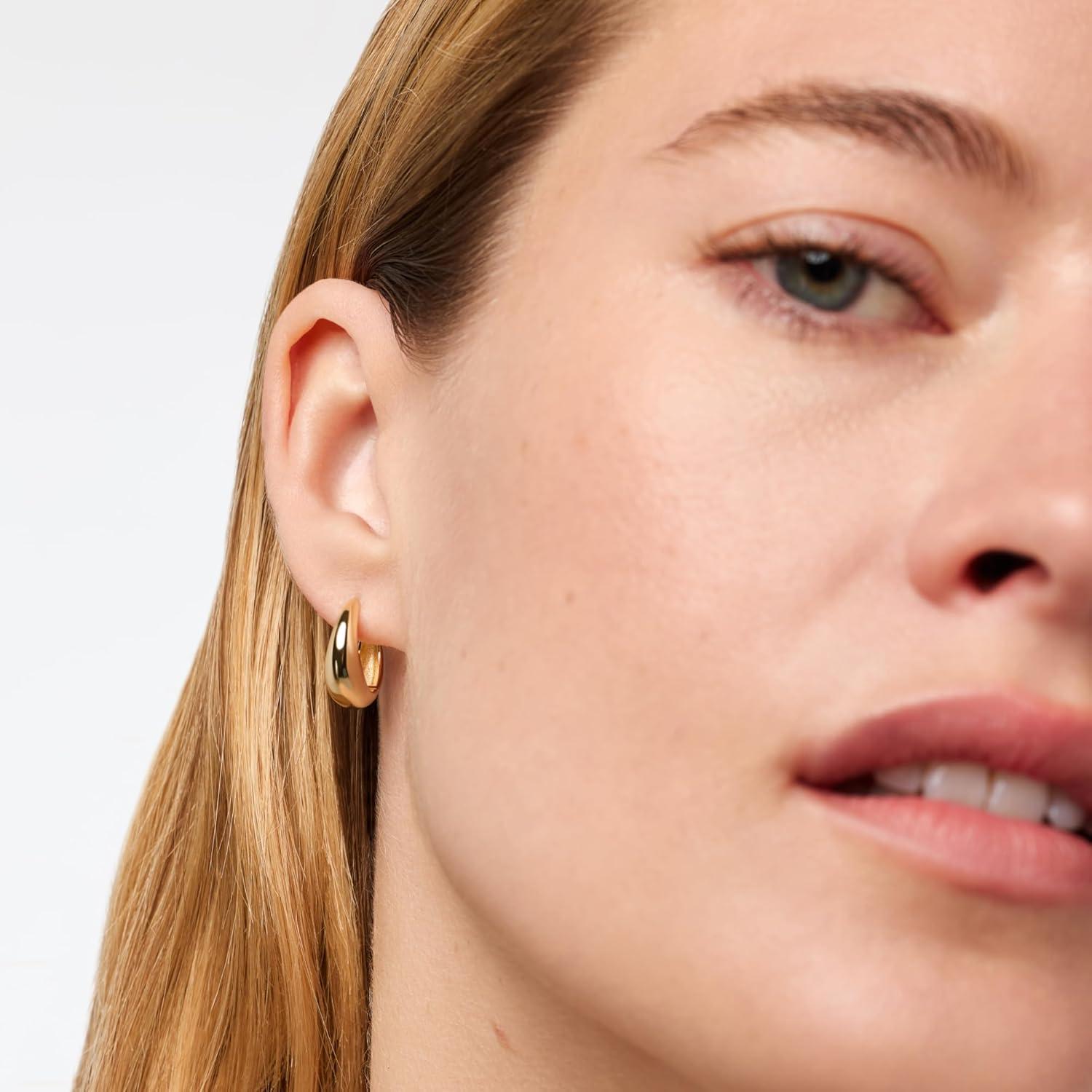 imageAna Luisa Hoop Earrings for Women Sterling Silver 14K Gold Plated amp Silver Rhodium Plated Assorted Earring Styles Dainty Small Gold Hoop Earrings for Daily Wear Hypoallergenic amp TarnishFreeGold
