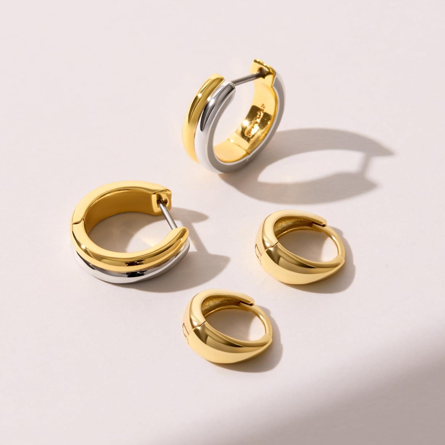 imageAna Luisa Hoop Earrings for Women Sterling Silver 14K Gold Plated amp Silver Rhodium Plated Assorted Earring Styles Dainty Small Gold Hoop Earrings for Daily Wear Hypoallergenic amp TarnishFreeGold