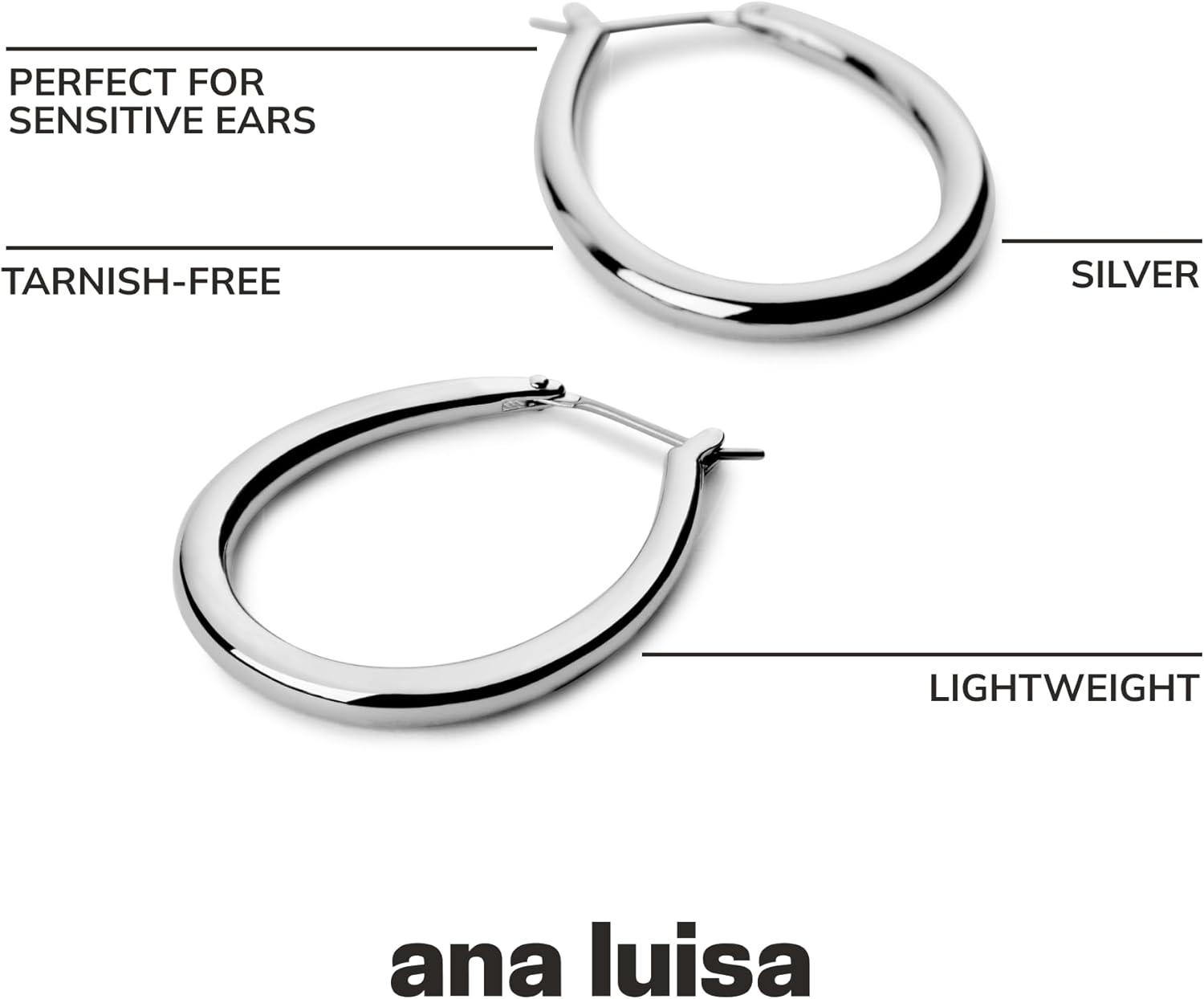 imageAna Luisa Hoop Earrings for Women Sterling Silver 14K Gold Plated amp Silver Rhodium Plated Assorted Earring Styles Dainty Small Gold Hoop Earrings for Daily Wear Hypoallergenic amp TarnishFreeSilver