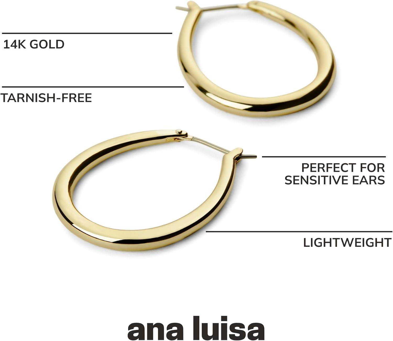 imageAna Luisa Hoop Earrings for Women Sterling Silver 14K Gold Plated amp Silver Rhodium Plated Assorted Earring Styles Dainty Small Gold Hoop Earrings for Daily Wear Hypoallergenic amp TarnishFreeGold