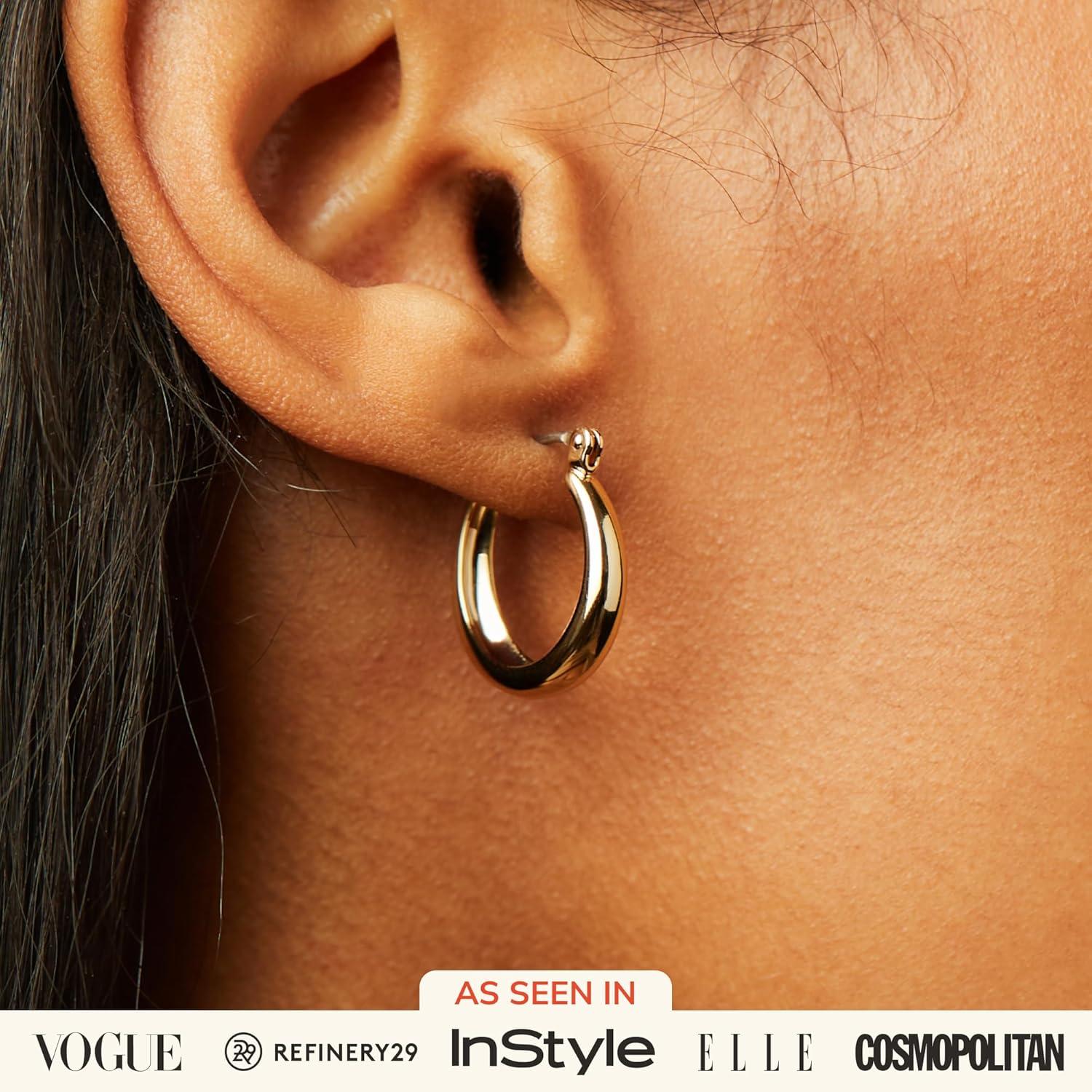 imageAna Luisa Hoop Earrings for Women Sterling Silver 14K Gold Plated amp Silver Rhodium Plated Assorted Earring Styles Dainty Small Gold Hoop Earrings for Daily Wear Hypoallergenic amp TarnishFreeGold