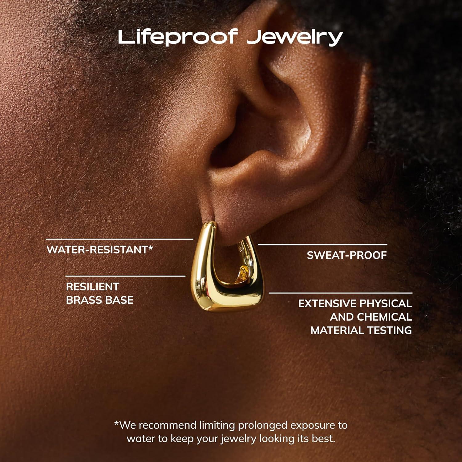 imageAna Luisa Sphere Hoop Earring Abby and Dakota Styles Womens Earrings Trendy 14K Gold Plated Silver Rhodium Plated wBlue Marble Mini Huggie Hoop Earrings for Women Hypoallergenic amp TarnishFreeThe Colene Gold