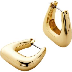 Ana Luisa Sphere Hoop Earring -Abby and Dakota Styles Womens Earrings – Trendy 14K Gold Plated, Silver Rhodium Plated w/Blue Marble – Mini Huggie Hoop Earrings for Women Hypoallergenic & Tarnish-Free(The Colene – Gold)