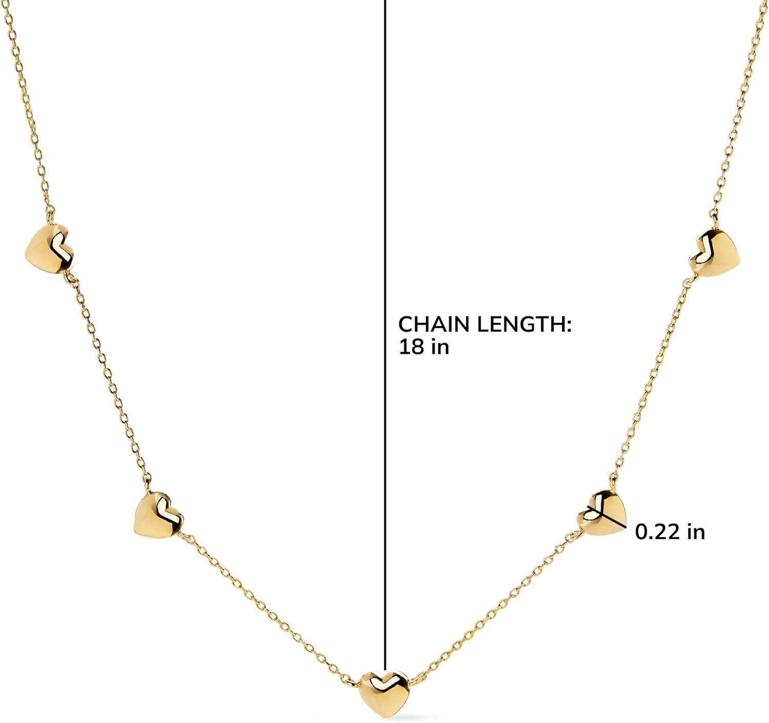 imageAna Luisa Jewelry Gold Chain Necklaces for Women 14K Gold Plated Dainty Necklaces for Layering and Daily Wear Hypoallergenic WaterResistant Jewelry Flower Heart Chain Assorted StylesHeart Gold