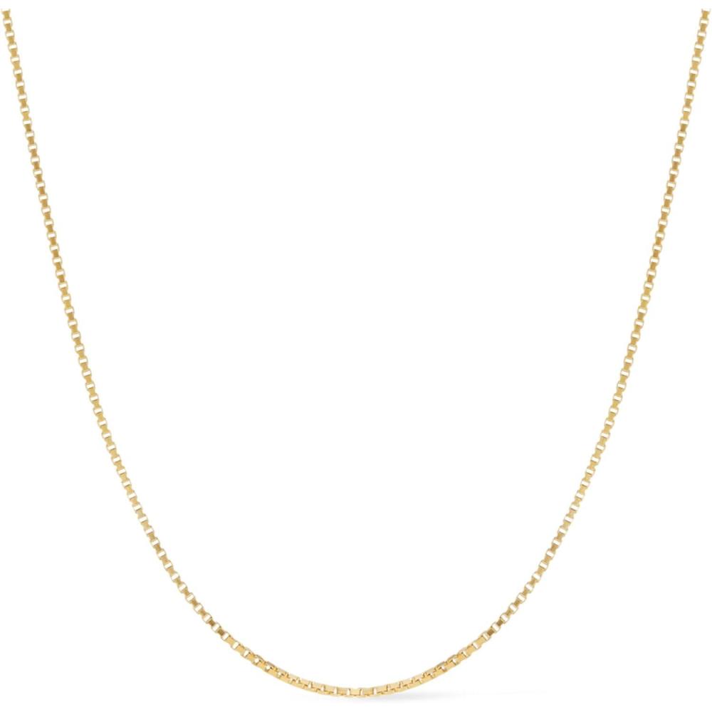 imageAna Luisa Jewelry Gold Chain Necklaces for Women 14K Gold Plated Dainty Necklaces for Layering and Daily Wear Hypoallergenic WaterResistant Jewelry Flower Heart Chain Assorted StylesBox Chain Gold