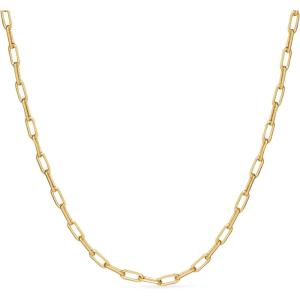 Ana Luisa Jewelry Gold Chain Necklaces for Women – 14K Gold Plated Dainty Necklaces for Layering and Daily Wear – Hypoallergenic, Water-Resistant Jewelry – Flower, Heart, Chain Assorted Styles(Paperclip – Slim)