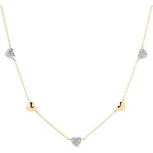 Ana Luisa Jewelry Gold Chain Necklaces for Women – 14K Gold Plated Dainty Necklaces for Layering and Daily Wear – Hypoallergenic, Water-Resistant Jewelry – Flower, Heart, Chain Assorted Styles(Heart – Gold Pave)