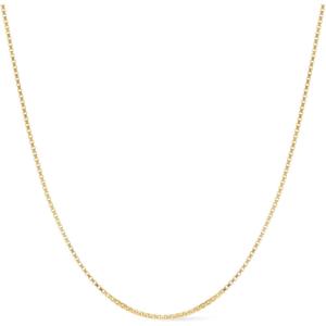 Ana Luisa Jewelry Gold Chain Necklaces for Women – 14K Gold Plated Dainty Necklaces for Layering and Daily Wear – Hypoallergenic, Water-Resistant Jewelry – Flower, Heart, Chain Assorted Styles(Box Chain – Gold)