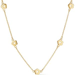 Ana Luisa Jewelry Gold Chain Necklaces for Women – 14K Gold Plated Dainty Necklaces for Layering and Daily Wear – Hypoallergenic, Water-Resistant Jewelry – Flower, Heart, Chain Assorted Styles(Flower Station)