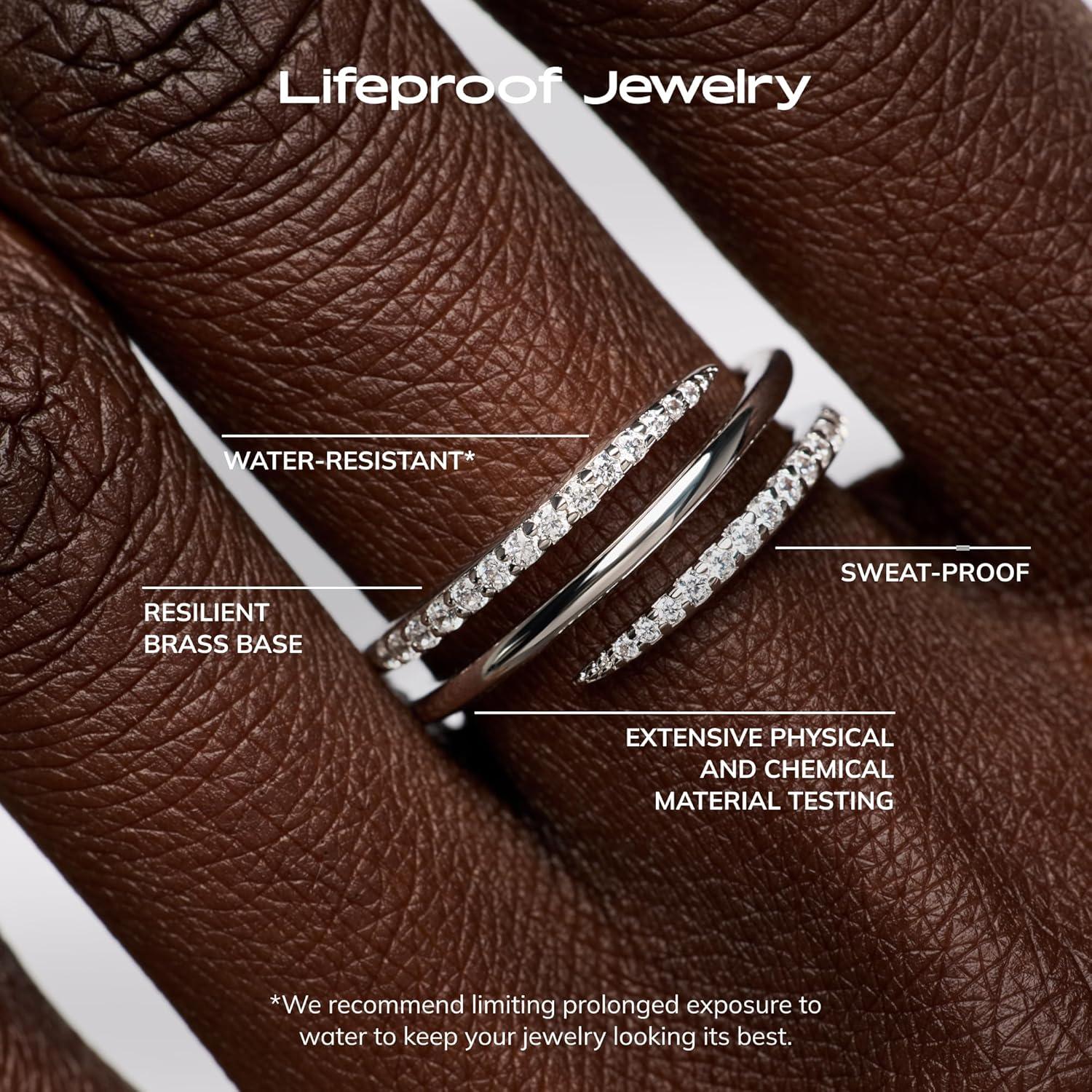 imageAna Luisa Rings for Women Sterling Silver 14K Gold Plated Rings for Women Oren Twist Ring for Daily Wear Trendy Stackable Open Claw Ring Hypoallergenic WaterResistant JewelrySize 9