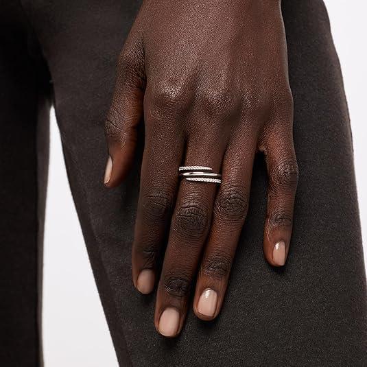 imageAna Luisa Rings for Women Sterling Silver 14K Gold Plated Rings for Women Oren Twist Ring for Daily Wear Trendy Stackable Open Claw Ring Hypoallergenic WaterResistant JewelrySize 7