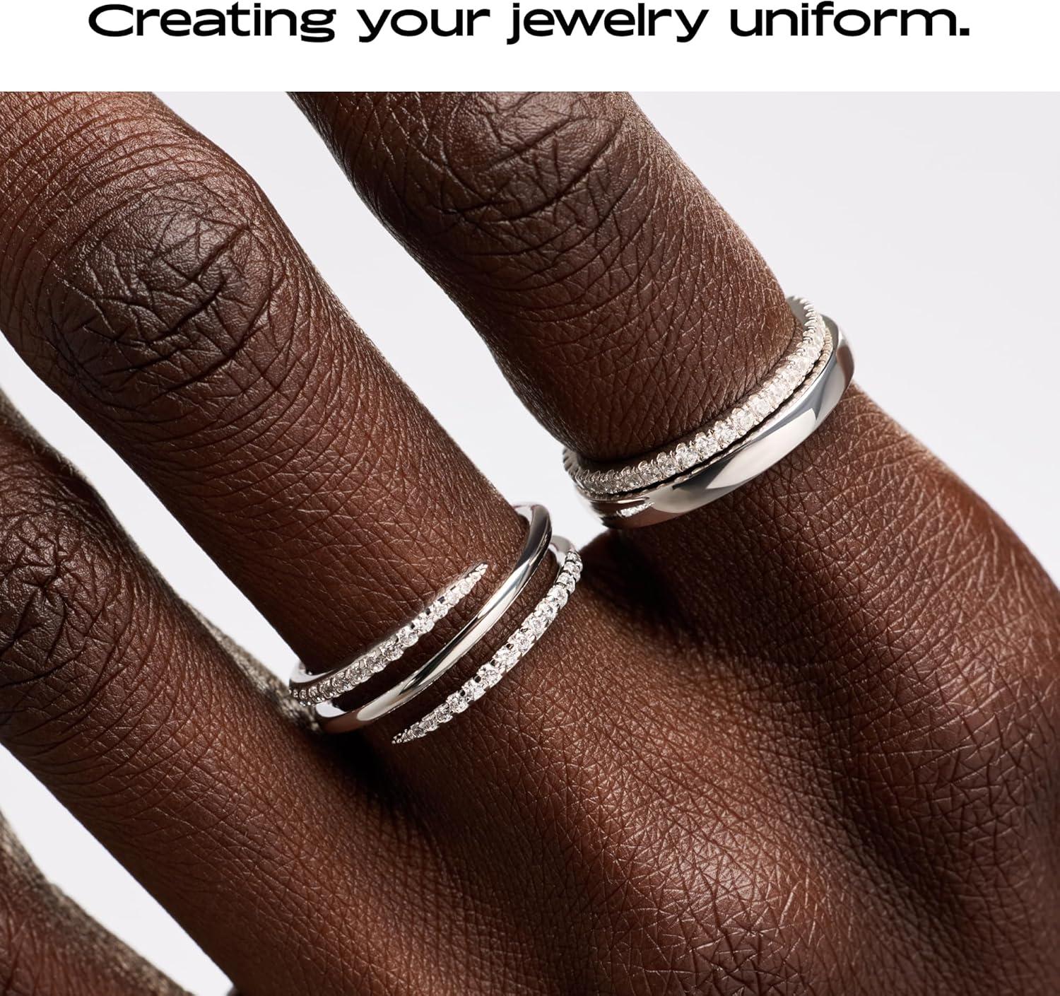 imageAna Luisa Rings for Women Sterling Silver 14K Gold Plated Rings for Women Oren Twist Ring for Daily Wear Trendy Stackable Open Claw Ring Hypoallergenic WaterResistant JewelrySize 9